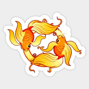 Golden Pisces Sticker